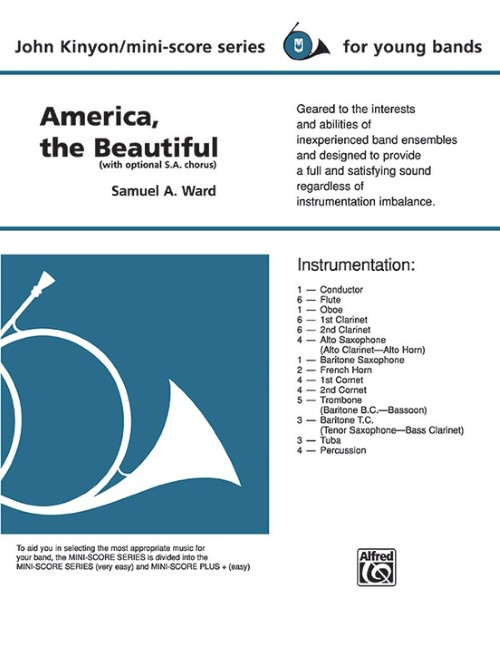 America, the Beautiful (Concert Band with Optional SA Choir - Score and Parts)