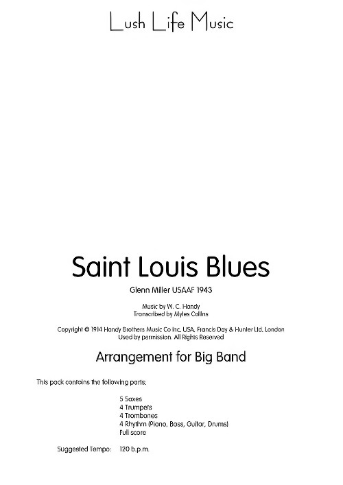 Saint Louis Blues (Jazz Ensemble - Score and Parts)