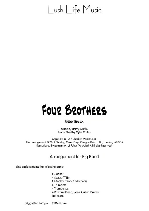 Four Brothers (Jazz Ensemble - Score and Parts)