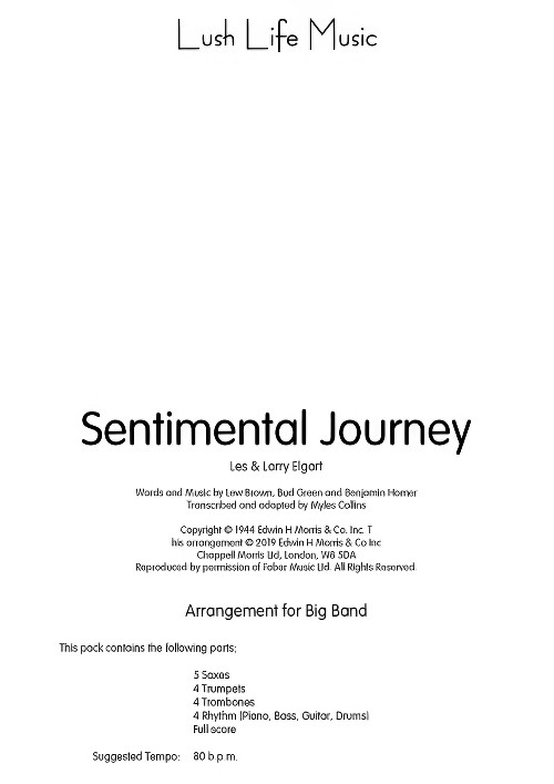 Sentimental Journey (Jazz Ensemble - Score and Parts)