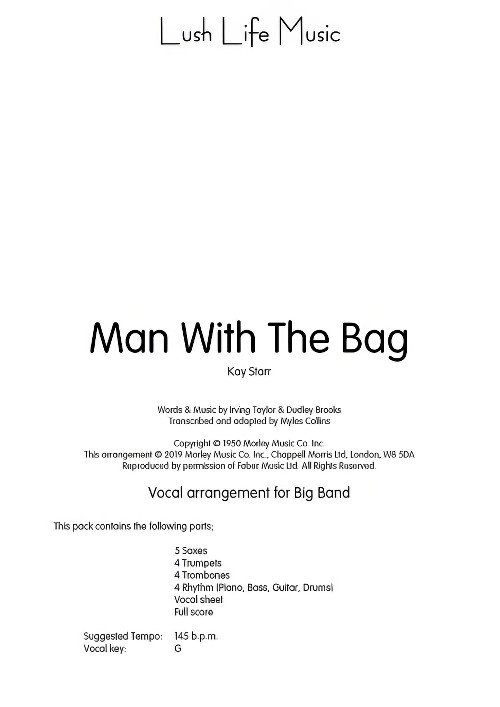 (Everybody's Waitin' for) The Man With the Bag (Vocal Solo with Jazz Ensemble - Score and Parts)