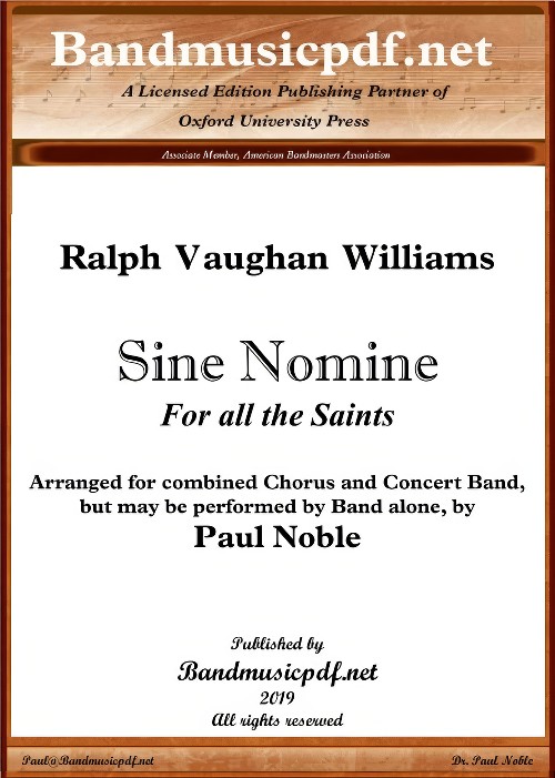 Sine Nomine (For All the Saints) (Concert Band with Optional Choir - Score and Parts)