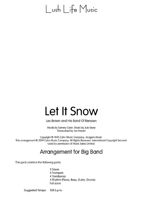 Let it Snow (Jazz Ensemble - Score and Parts)