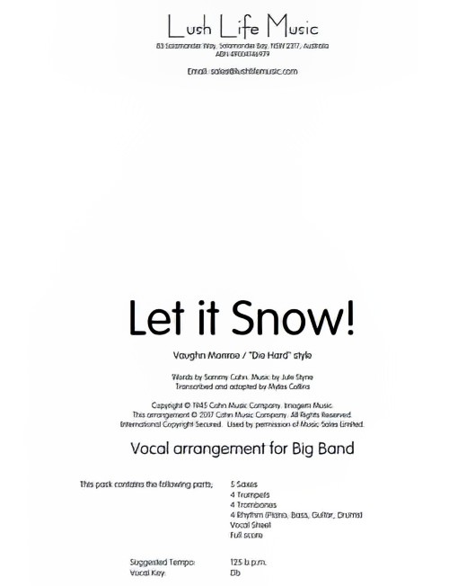 Let it Snow! (Vocal Solo with Jazz Ensemble - Score and Parts)