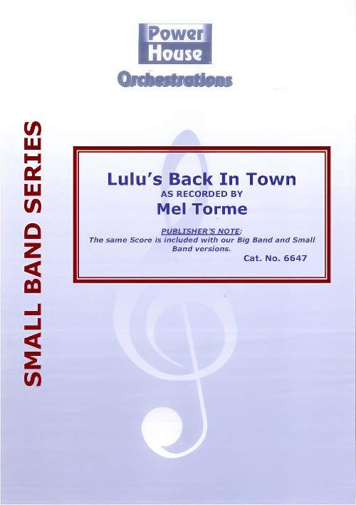 Lulu's Back in Town (Vocal Solo with Small Band - Score and Parts)